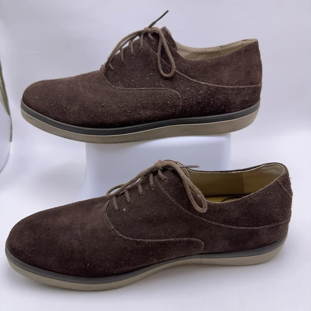 FitFlop Lewis Mens US 11 EU 44 Oxford Sneaker Hybrid Shoes Brown Suede